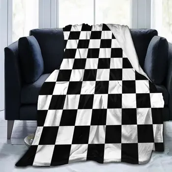 Tablă de șah Flanel Arunca Patura foarte Moale Carouri Ușor pentru Dormitor Camerele Canapea, Canapea Costum pentru Adolescenti si Adulti Cadouri