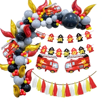 1 Set Pompier Baloane de Partid DIY Spirală Ornamente Disposible Tacamuri Tema Foc Provizii pentru Petrecere de Aniversare pentru Copii Decoratiuni