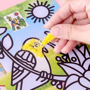 12Pcs Desen Jucarii Nisip Pictura Imagini Meserii DIY Educație Jucărie pentru Copii de Ziua Copilului Duș Favoruri de Partid Trata Sac de Umplutură