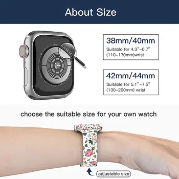 Caz de sticlă+Model Imprimat Curea Pentru Apple Watch Band 42mm 38mm Bratara de Silicon Correa Pentru Apple Watch 44mm 40mm SE 6 5 4 3 2