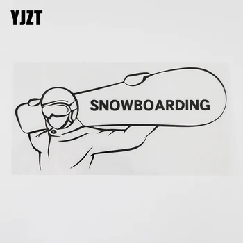YJZT 19.4CMX6.6CM Snowboard Sporturi Extreme Snowboarder Decal Vinil Autocolant Auto Negru/Argintiu 8A-1062