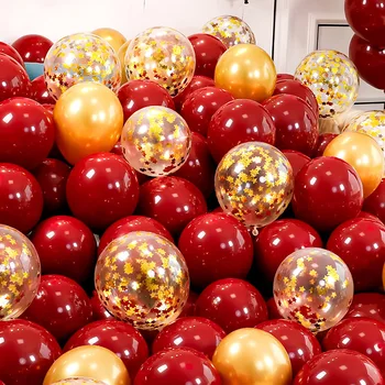 30pcs Ziua Îndrăgostiților Latex Balon de Aur Roșu Rubiniu Baloane Confetti Aer Globos Copii Petrecere de Aniversare de Nunta de Decorare Consumabile