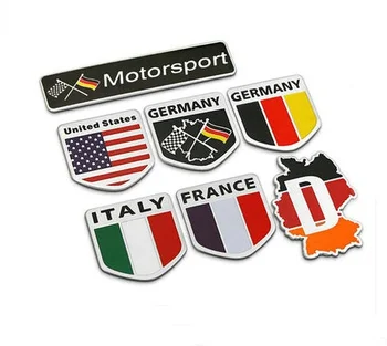1 BUC 3D Portbagaj din Aliaj de Aluminiu din Spate ITALIA Germania Franța Flag Insigna Emblema Decal Autocolante Auto Car Styling