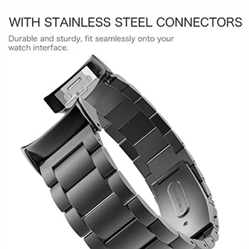 Curele Compatibil cu Samsung Gear S2 SM-R720 / SM-R730 Ceasuri Inteligente, din Oțel Inoxidabil, Metal de Înlocuire Curea de Încheietura mâinii Benzi